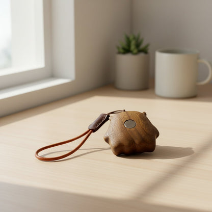 Side view of a Little Devil Wooden Charm