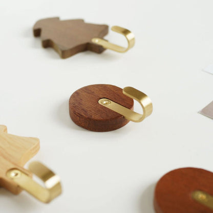 Wooden wall hook displayed as minimalist wall decor