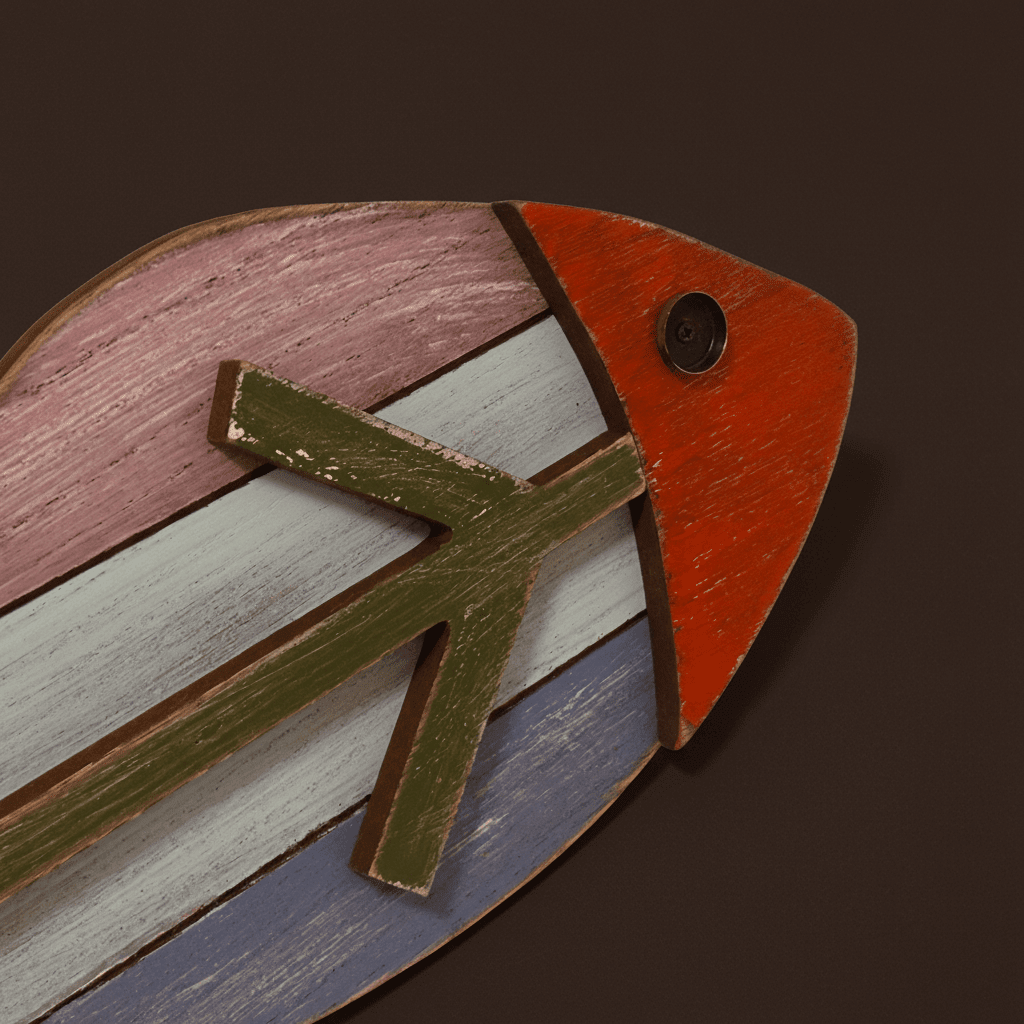 Mediterranean-style wooden fish wall decor with a stylish design