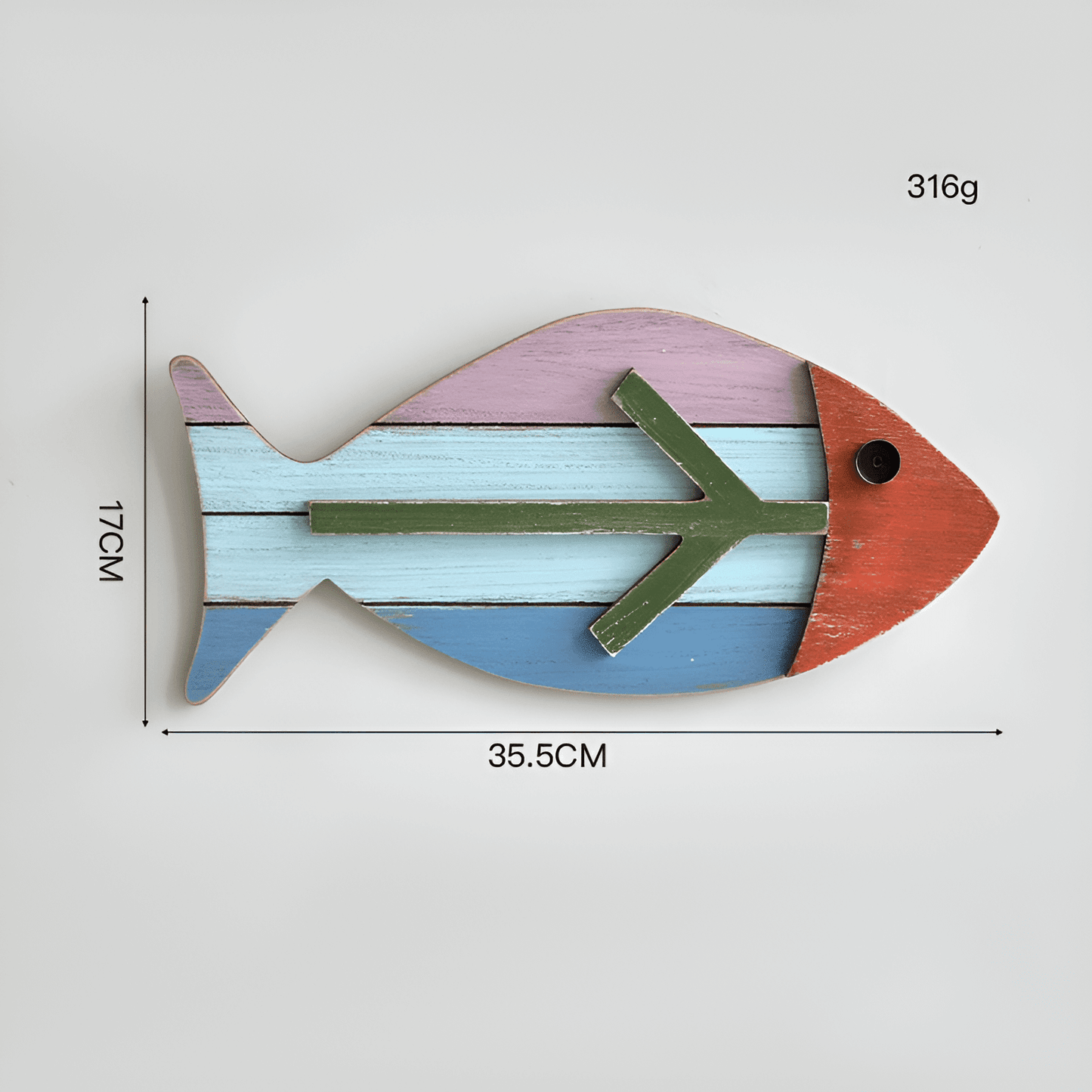 Wooden fish wall decor displayed as wall decoration
