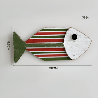 Wooden fish wall decor displayed as wall decoration